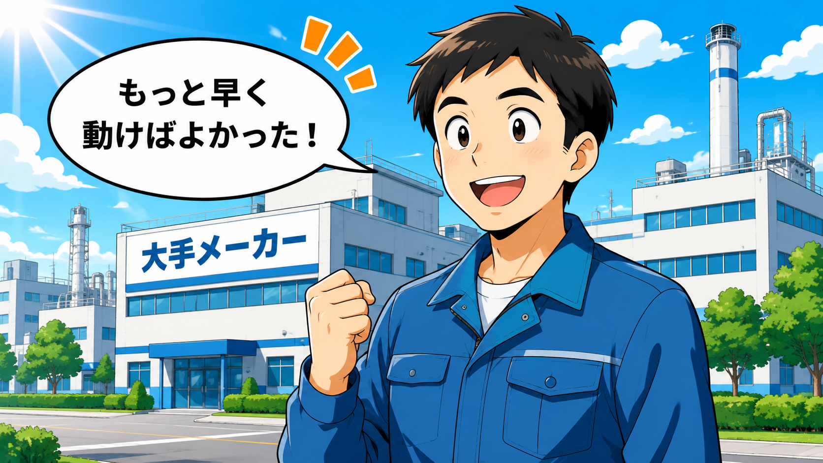 大手メーカーへ転職して「もっと早く動けばよかった」と感じる様子